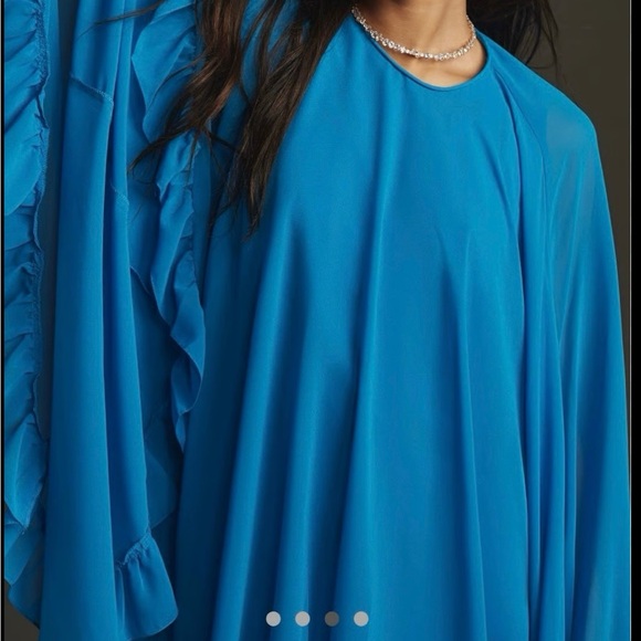 NWT Mac Duggal Long-Sleeve High-Neck Mini Cape Formal Dress SZ 0 - Picture 5 of 17